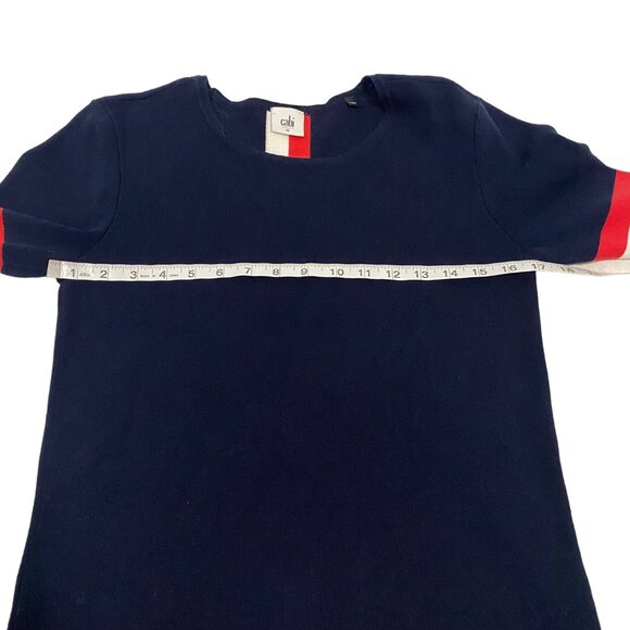 Cabi Hampton Shell Knit Nautical Short Sleeve Sweater Blue, Red, White Size M - Picture 5 of 6